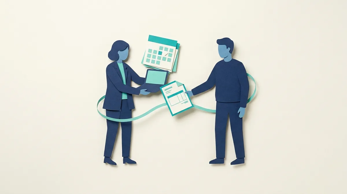 Paper figures discuss a maintenance calendar and a project invoice.