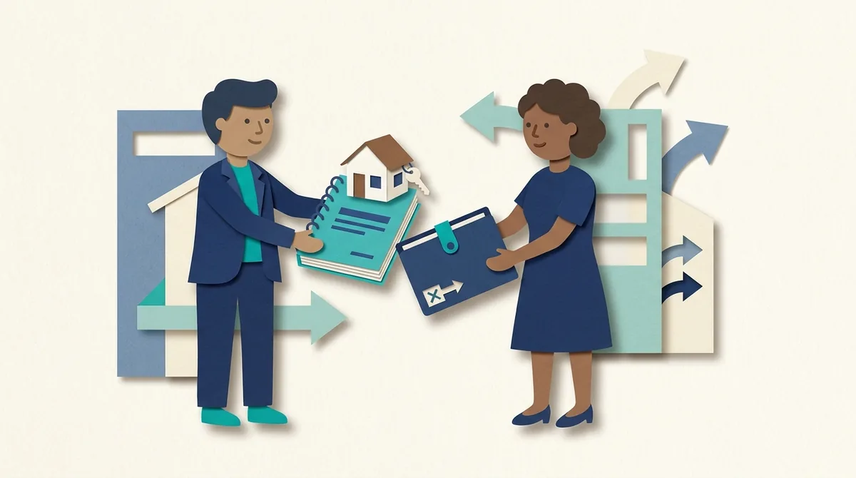 Two paper figures distinguish a workshop brief from a separate property offer.