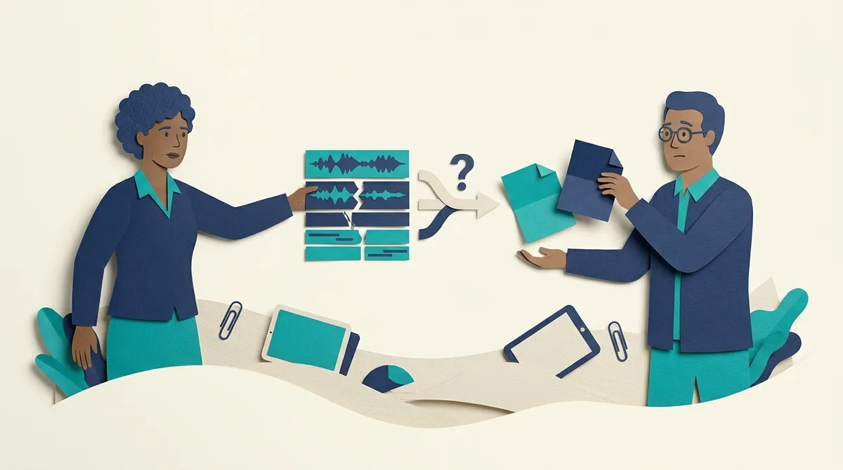 Paper figures compare editing timeline cards and conflicting feedback at a desk.