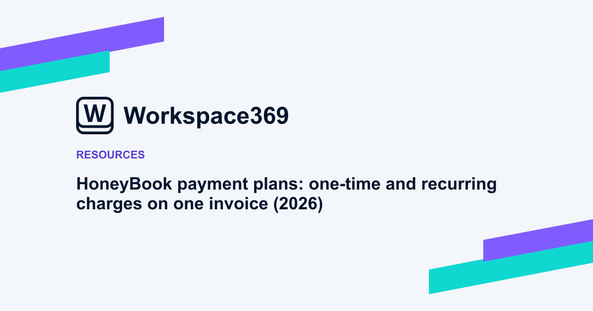 HoneyBook payment plans: one-time and recurring charges on one invoice (2026) — cover graphic