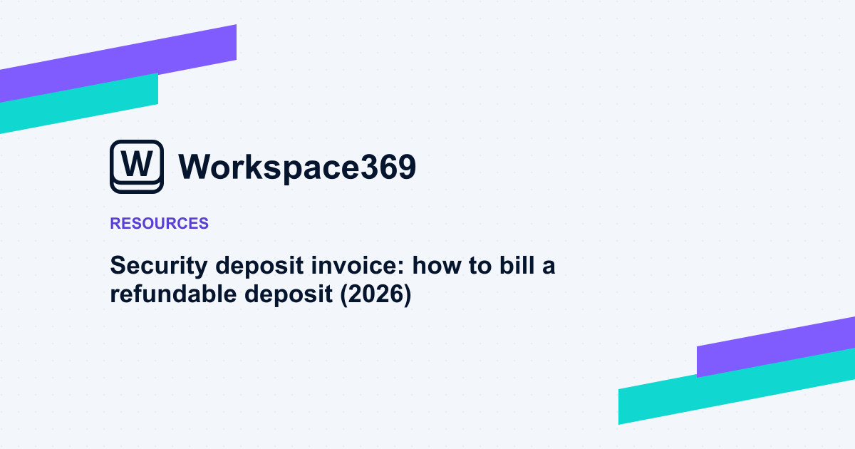 Security deposit invoice — cover graphic