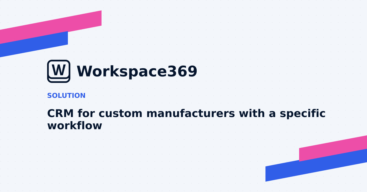 CRM for Custom manufacturers — cover graphic