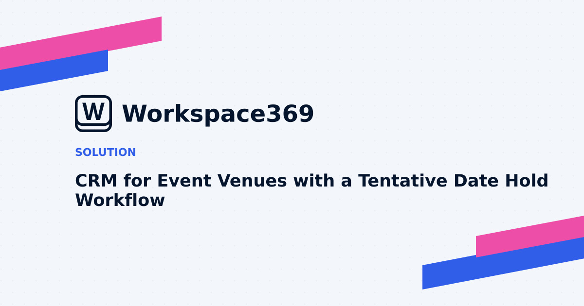 CRM for Event venues — cover graphic