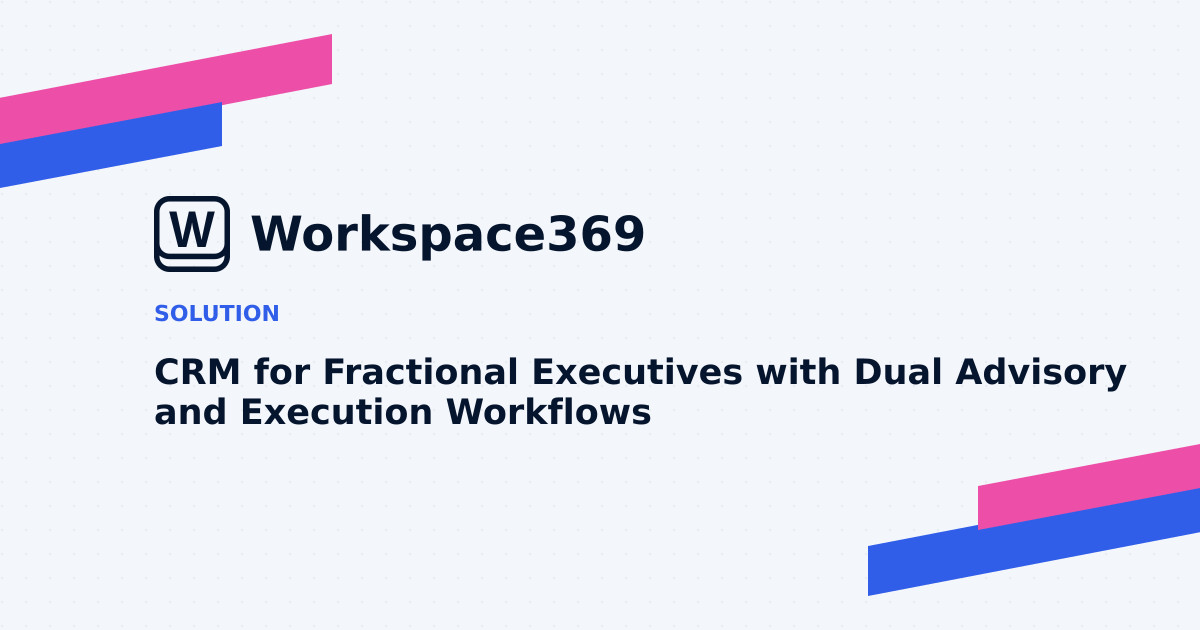 CRM for Fractional executives (CMO/CFO/COO) — cover graphic