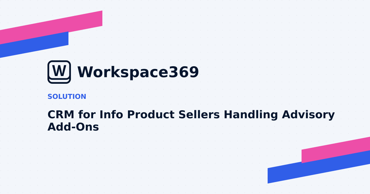 CRM for Info product sellers — cover graphic