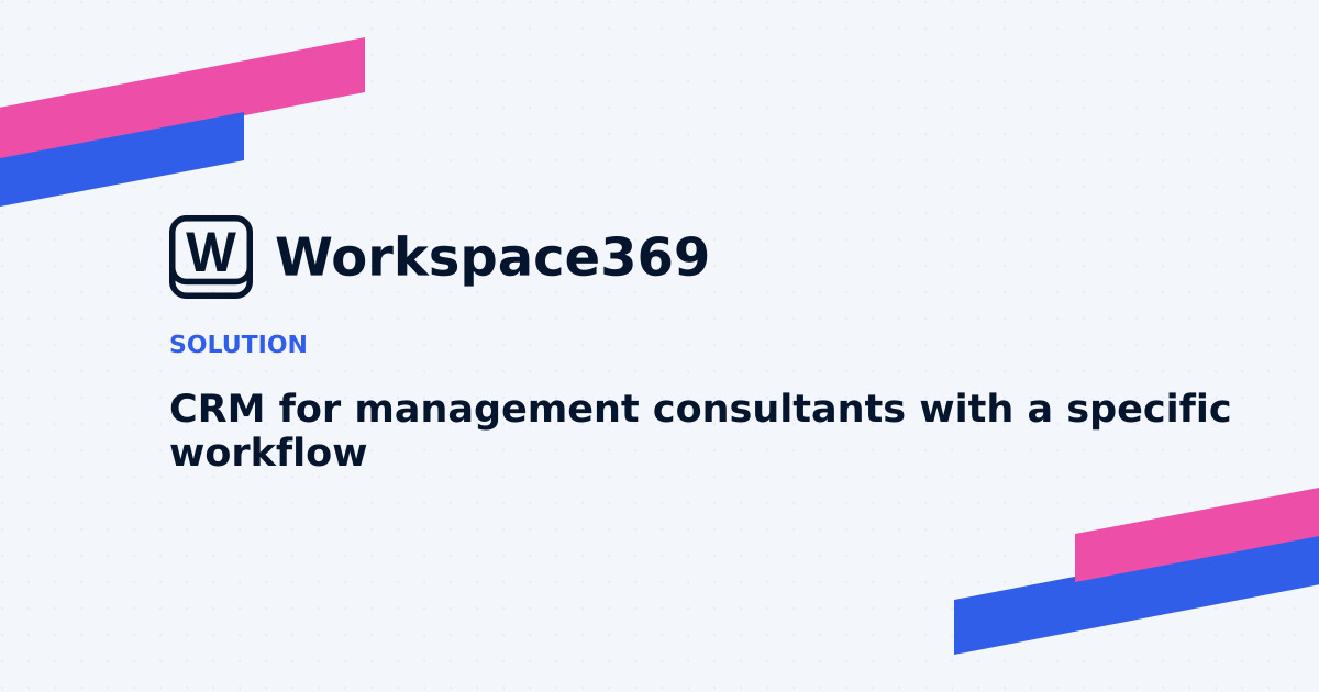 CRM for Management consultants — cover graphic