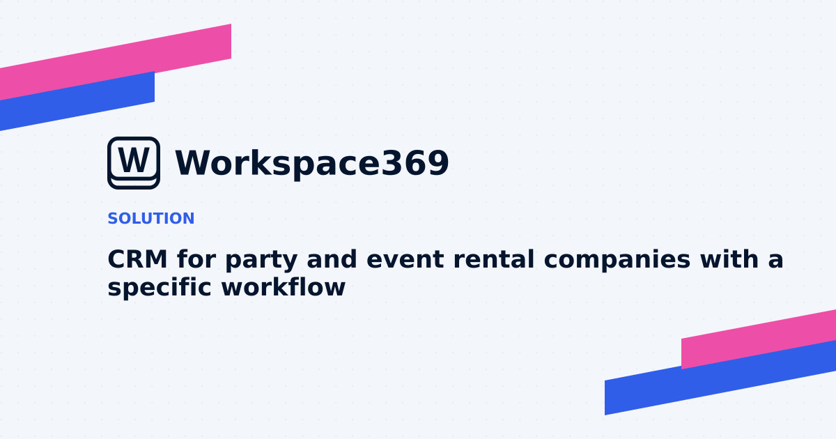 CRM for Party & event rental companies — cover graphic