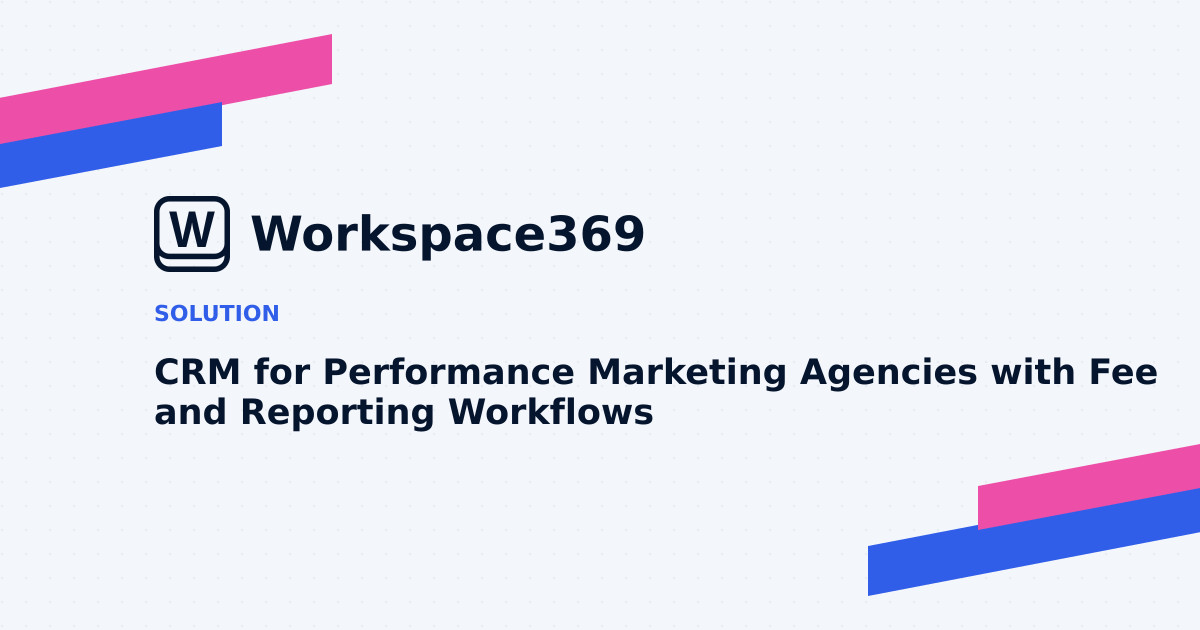CRM for Performance marketing agencies — cover graphic