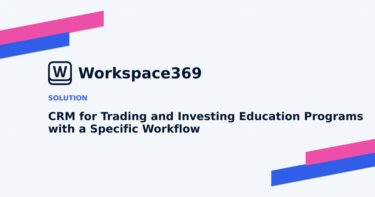 CRM for Trading & investing education programs — cover graphic