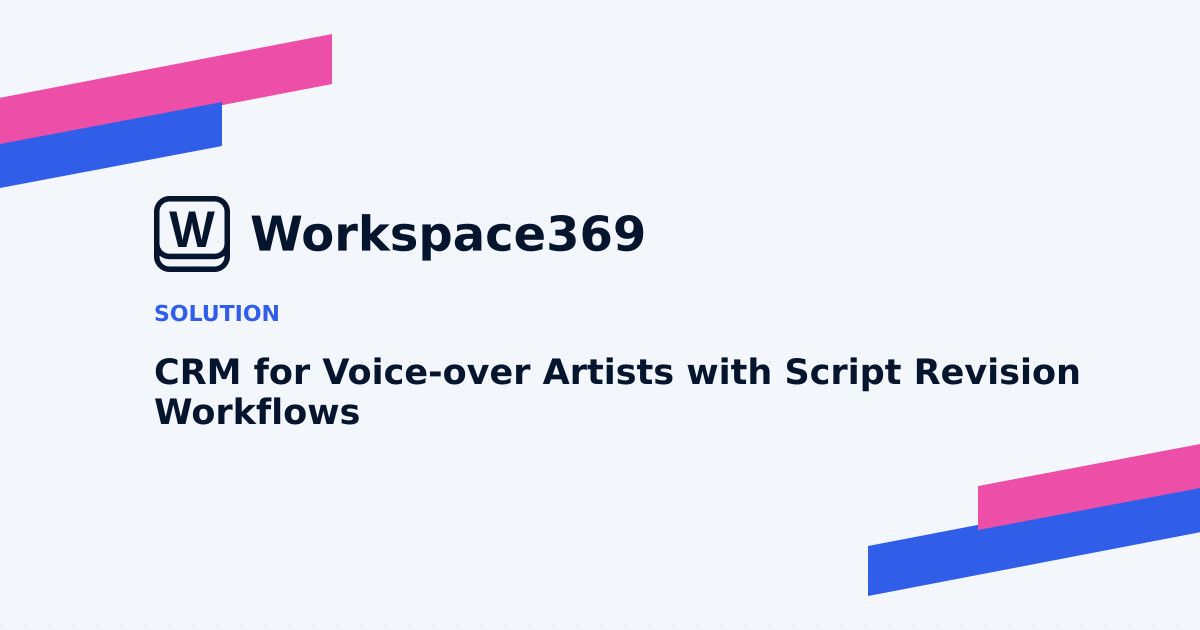 CRM for Voice-over artists — cover graphic