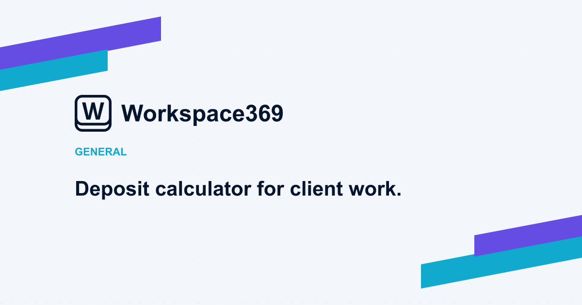 Deposit calculator — cover graphic