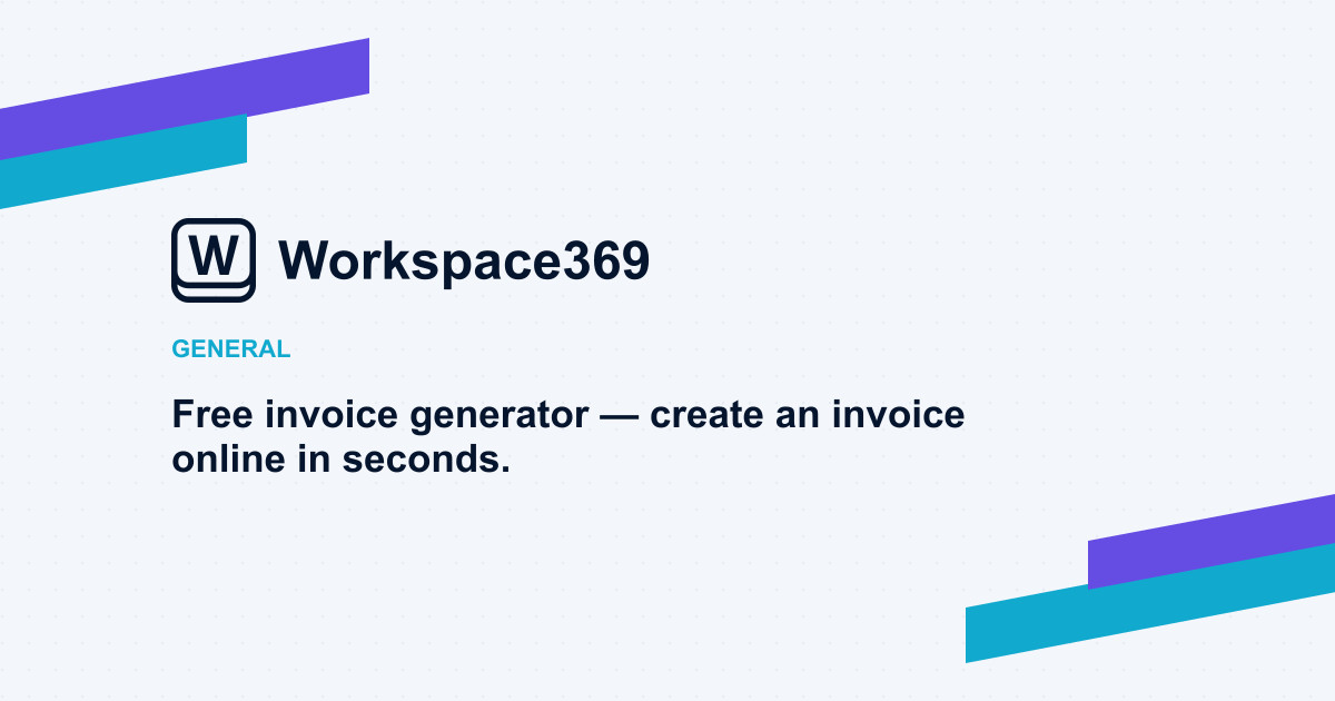 Free invoice generator — cover graphic